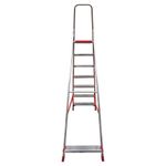 Стремянка алюминиевая 7 стандартных ступеней 9 см, площадка 1,5 м, нагрузка 225 кг, вес 7 кг, НОВАЯ ВЫСОТА, 3110107