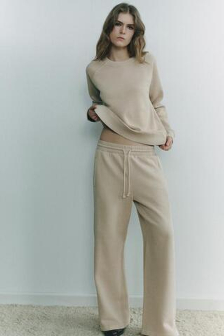ZARA ТОЛСТОВКА ИЗ ТКАНИ С ЭФФЕКТОМ ПОТЕРТОСТИ, ПЕСОЧНЫЙ