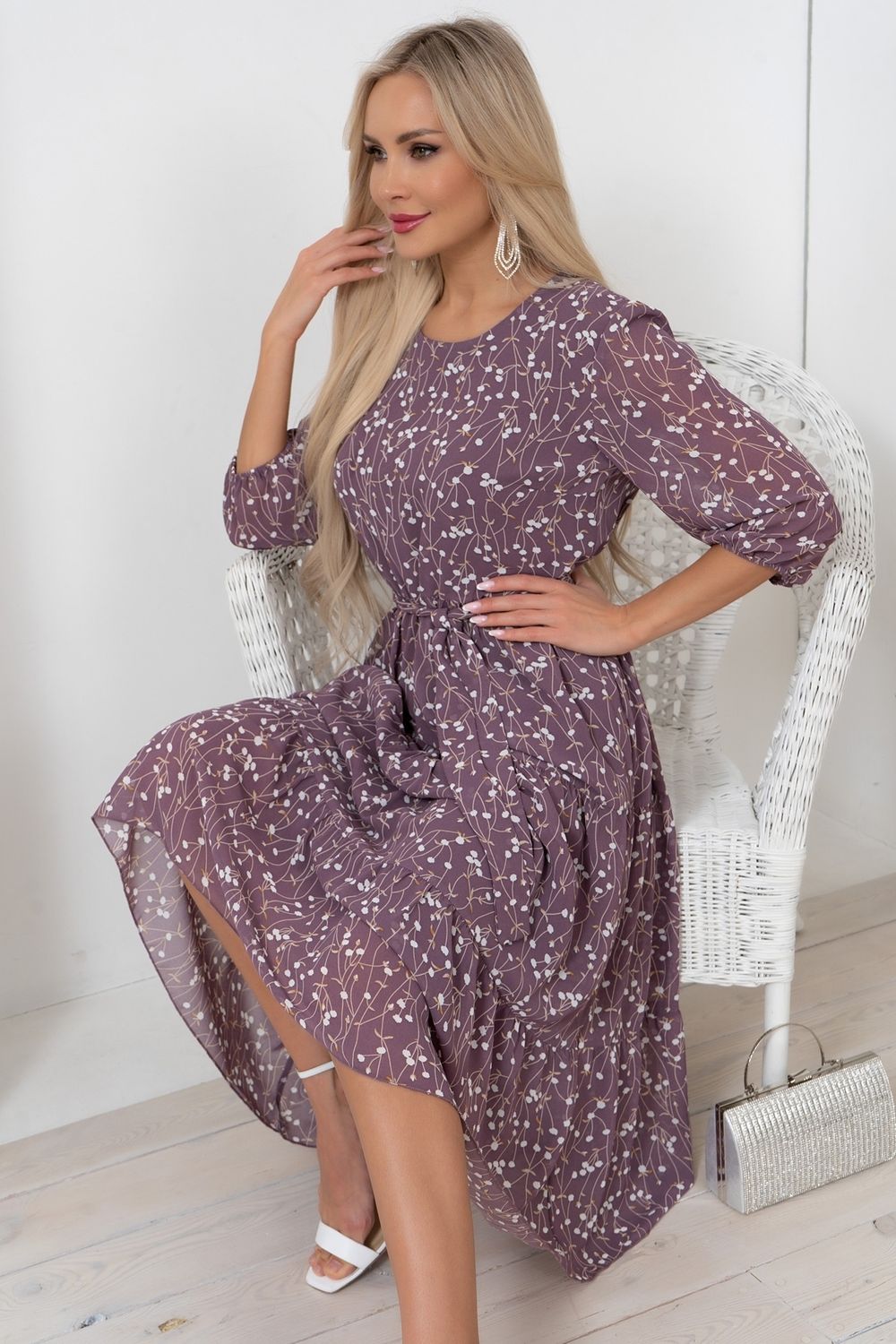 Платье Хелен (лиловый) Р11-1075/12 Nikol (Акция)