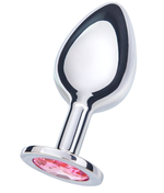 Анальная втулка с кристаллом Large розовый 9 см