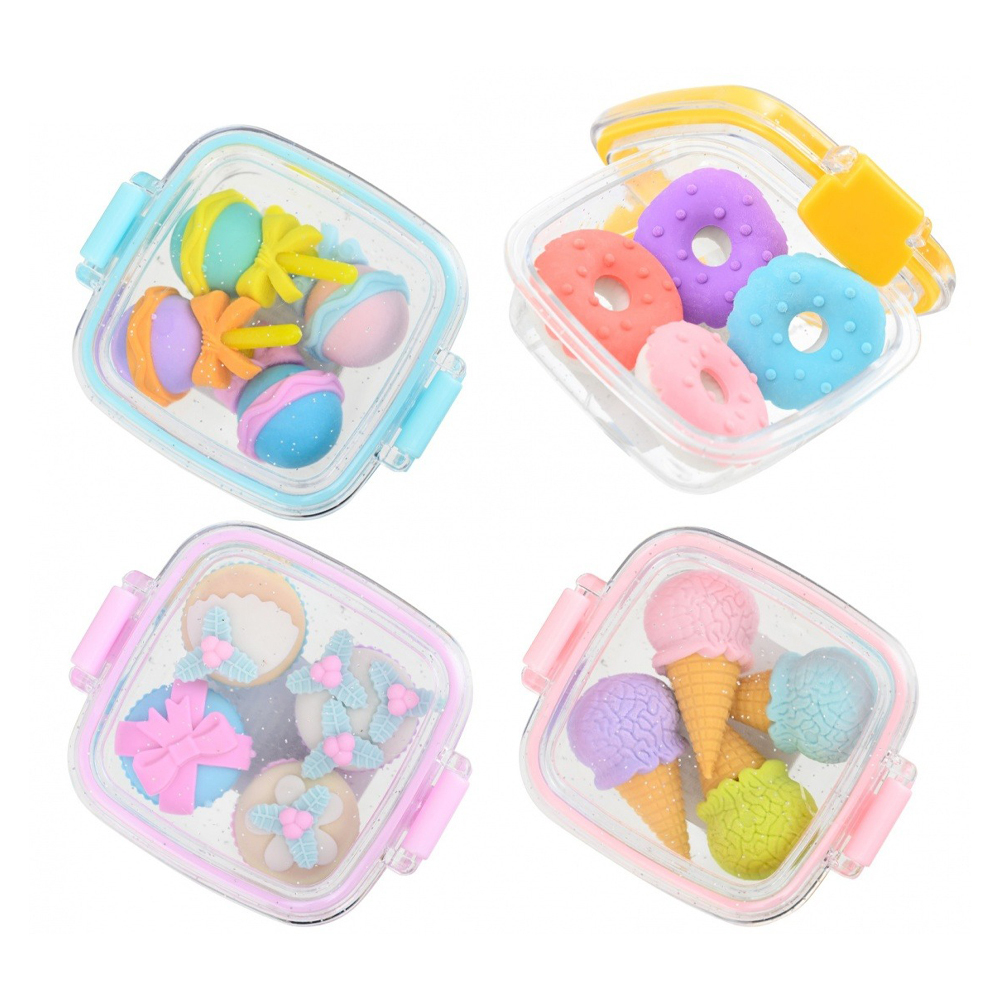 Ластик Qihao, фигурный, разборный, серия "Сладкое", объемный цветной корпус, в пластиковом контейнере