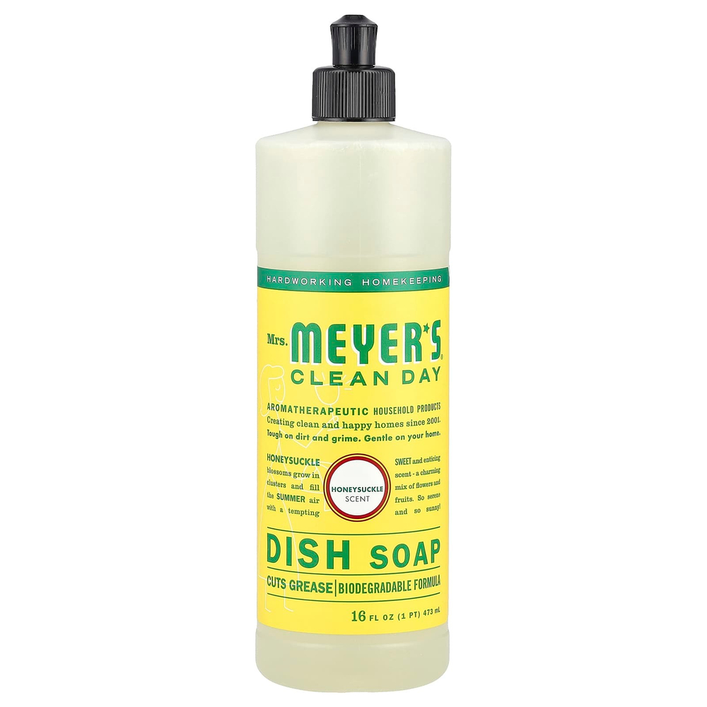 Mrs. Meyers Clean Day, Мыло для посуды, с ароматом жимолости, 473 мл (16 жидк. унц.)