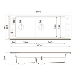 Кухонная мойка Omoikiri Sintesi Pro 114-2-U/I-WG