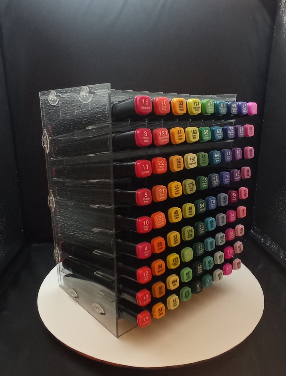 Подставка - органайзер для маркеров для скетчинга и рисования / Лаборатория Радуги, для 48 маркеров, прозрачный, из акрила