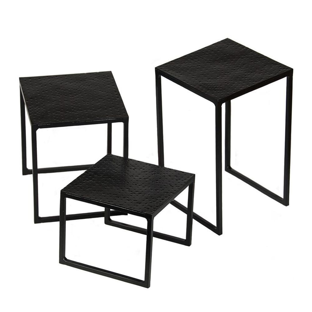 Подставка фуршетная стойка набор 3 шт П квадрат (12*12*10 см /12*12*15 см /12*12*20 см) черная P.L.