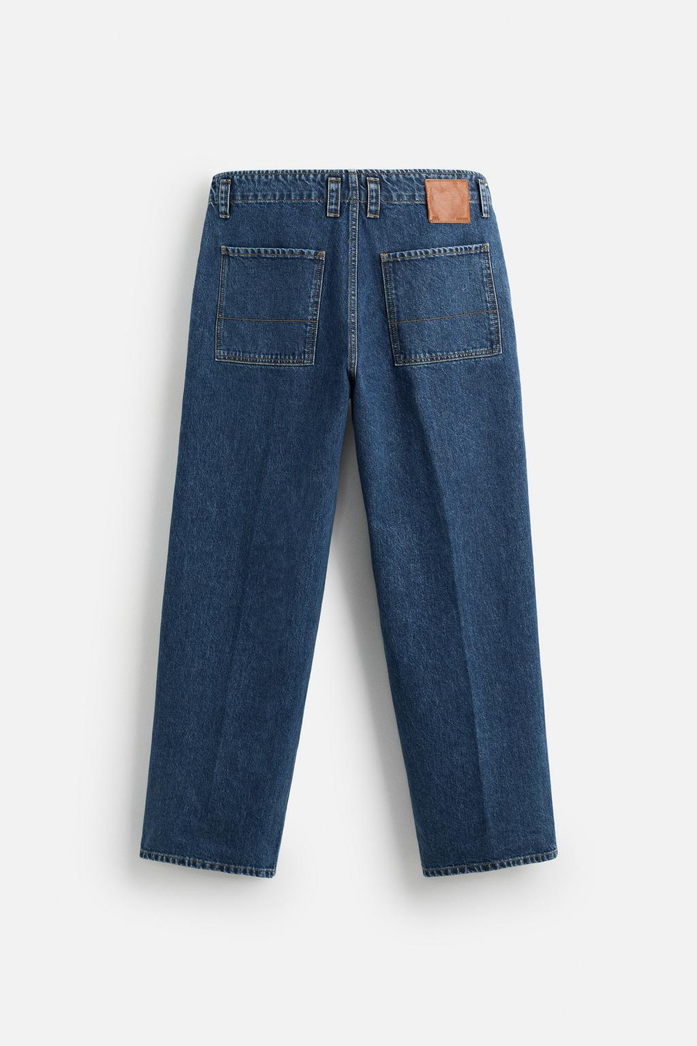 Джинсы straight fit со складками