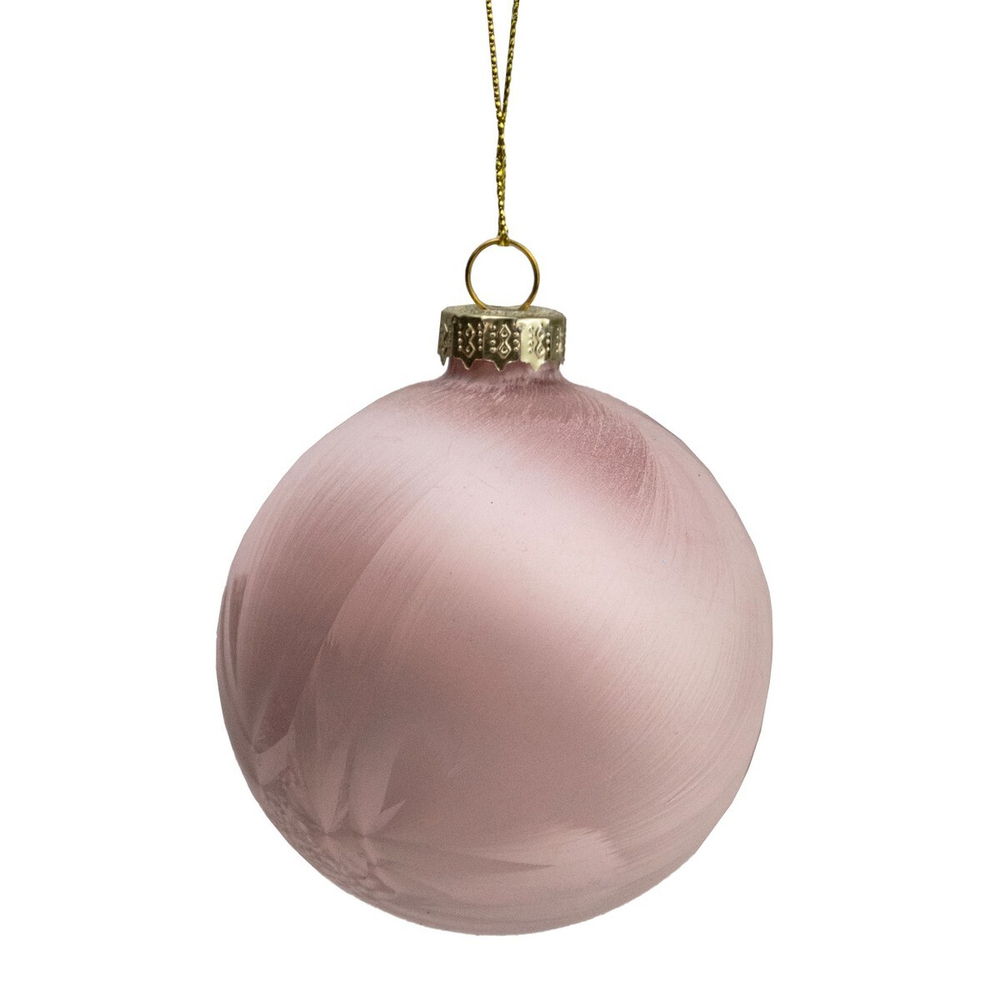 Елочное украшение Шар розовый стекло 8 см