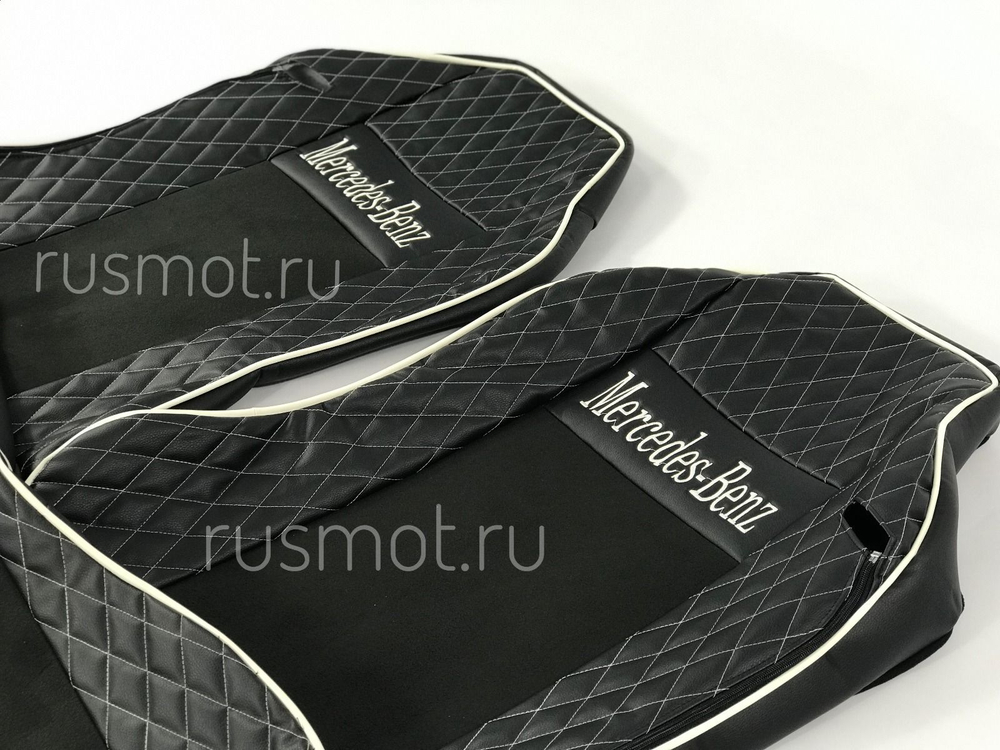 Чехлы Премиум стеганные кожа + аликанте вышивка для MERCEDES MP2/MP3 2004-2013 MR-41 Польша