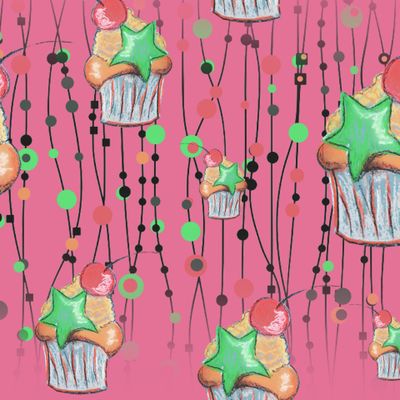 Сладости на розовом фоне