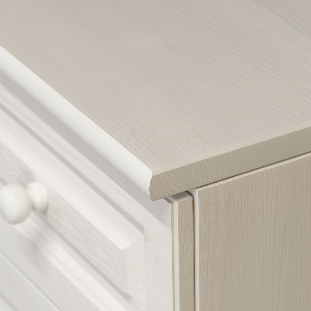 Комод белый с ящиками и дверцами Харви из массива сосны с филенкой для спальни и кухни в викторианском стиле, комод деревянный для вещей и одежды на ножках напольный