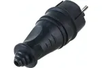 1703750 Вилка с заземлением Каучук 16А IP44 Черная евро NE-AD 4001