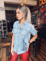 Женская джинсовая рубашка  Harley-Davidson 96053-15VW- 70%