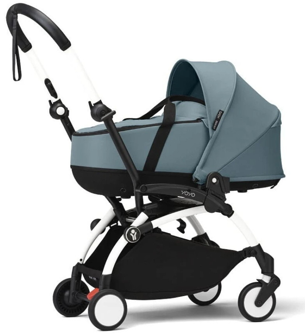 Коляска Stokke YOYO3 Newborn Shell - Newborn Pack рама белая White 2 в 1 Aqua