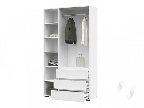 Шкаф 3-х створчатый ШК 06 МС Хелен ЛДСП (белый/белый шагрень)