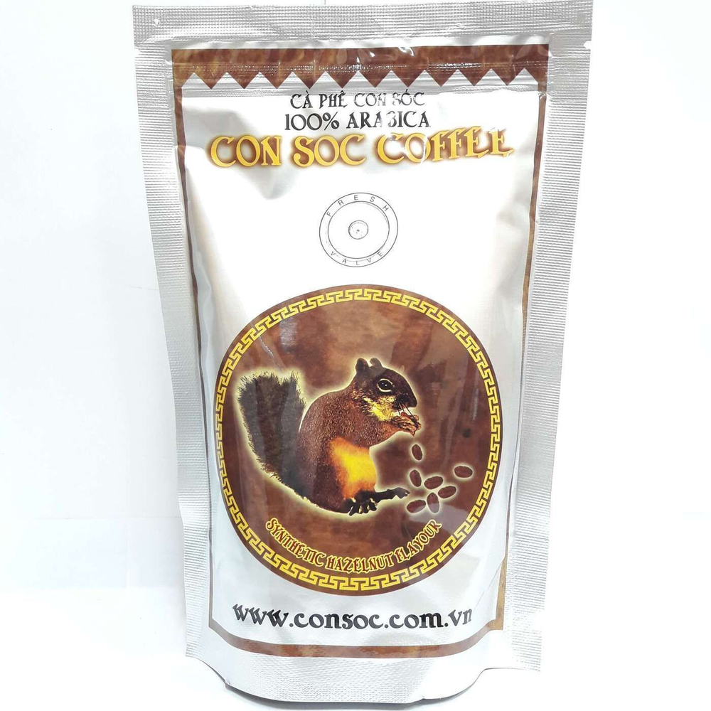 Кофе молотый Арабика с ароматом фундука (лесного ореха) CON SOC COFFEE (Белочка) Brown, 250 г