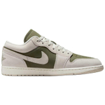 Jordan Air Jordan 1 Cushioning Low top Vintage Basketball Shoes Unisex Olive Green/Sail White