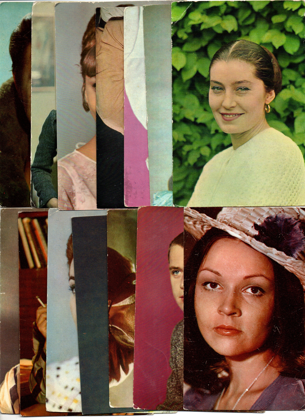 №35 Открытки Артисты и актёры СССР 1970–1980-е г. 25 штук. Цветные, чистые, без повторов