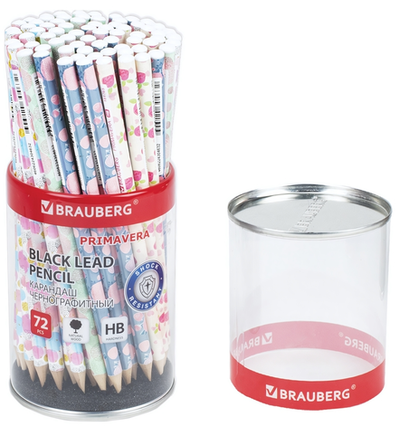 Карандаш ч/г HB "Primavera" корпус разноцветный принт (BRAUBERG)