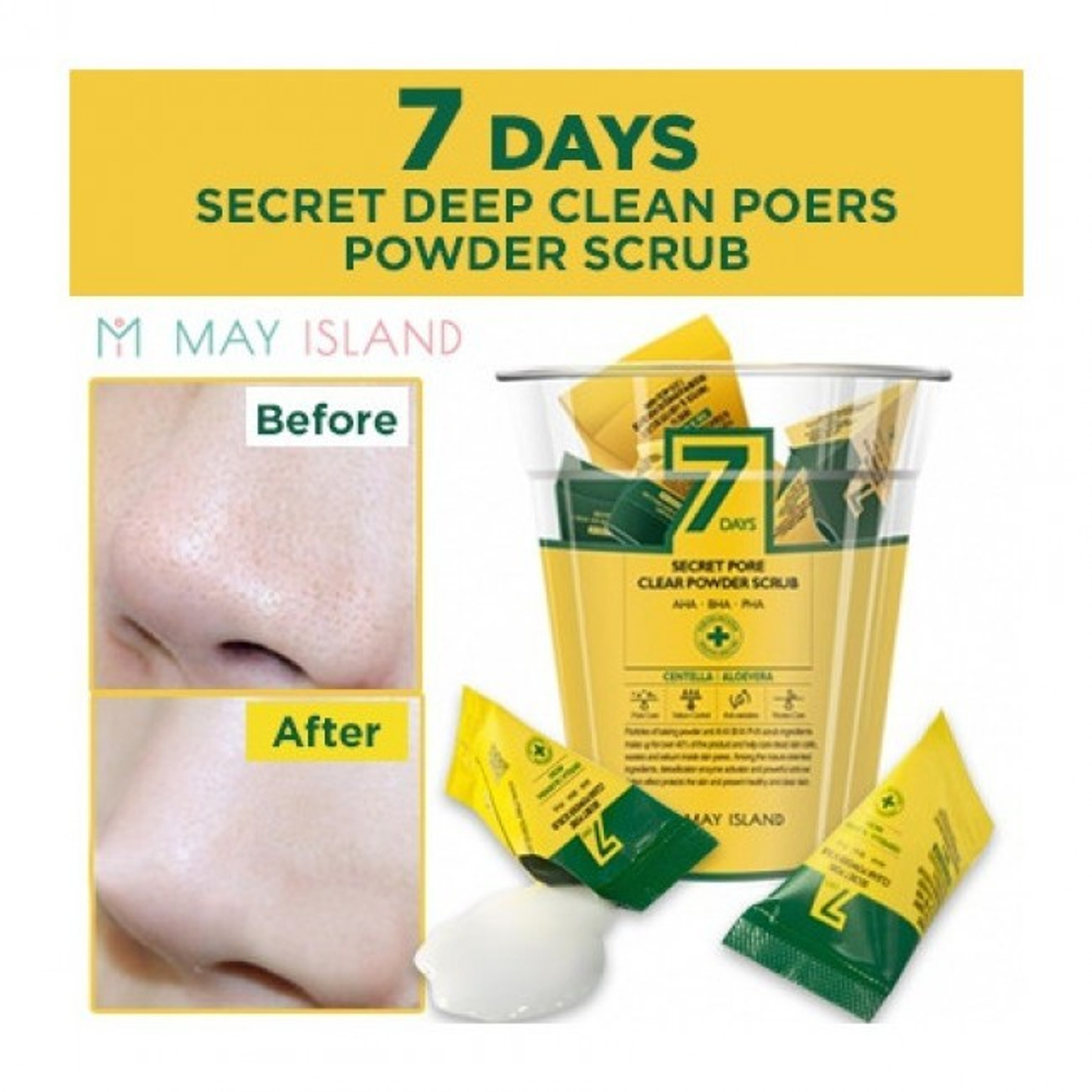 7Days Скраб для лица Secret pore clear powder scrub, 1 шт