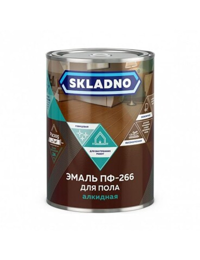 Эмаль Skladno ПФ-266, светлый орех, 1,8 кг