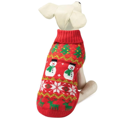 Свитер "снеговик" xl, красный, размер 40см, серия new year, triol