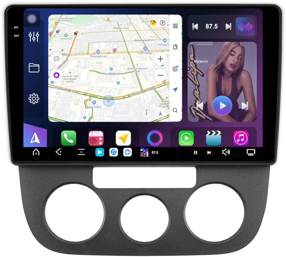 Магнитола Volkswagen Jetta 5 2005-2010 (кондиционер) - FarCar GX3226M монитор 10.36" 2K QLED на Android 14, TS20, 6+128Гб, CarPlay, 4G SIM-слот