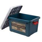 Ящик многофункц. особопрочный СЛЕДОПЫТ Expedition Box, 30 л, 500х360х320 мм, цв. зеленый/серый/3/