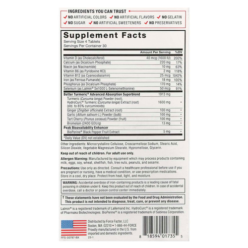 Force Factor, Better Turmeric®, 120 таблеток