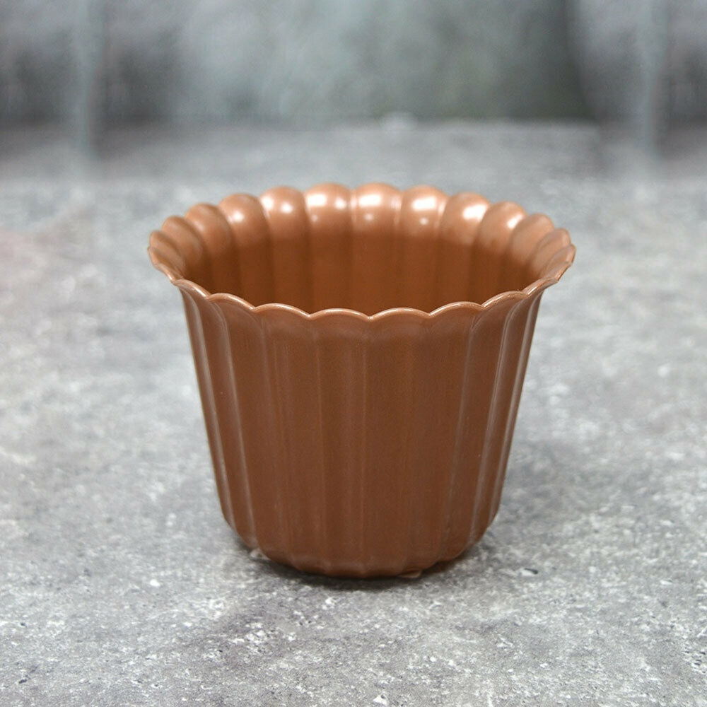 Горшок цветочный "Виола" 0,25л d97мм h74мм, коричневый-перламутр