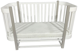 Детская кроватка Антел Nezabudka продольный маятник 3 в 1 белый/серый