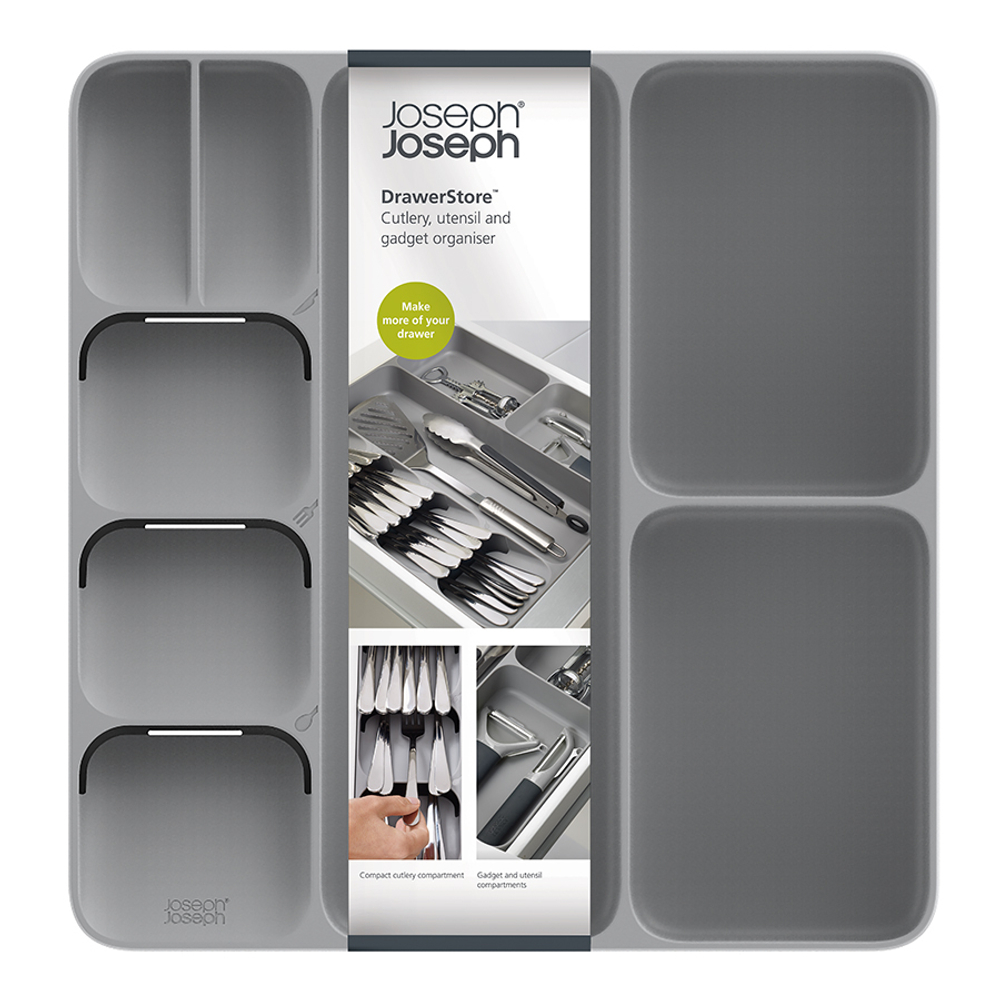 Органайзер для столовых приборов и кухонной утвари DrawerStore™ серый Joseph Joseph 85127