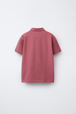 ZARA БАЗОВОЕ ОДНОТОННОЕ ПОЛО, КЛУБНИЧНЫЙ