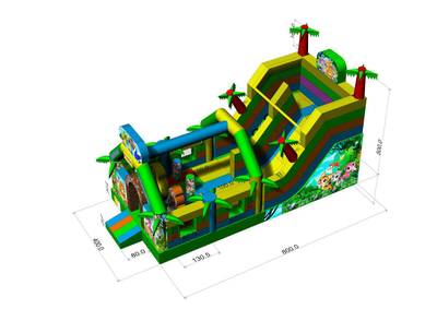 Коммерческий надувной батут «Приключение в мире животных», 8*4*5 м.