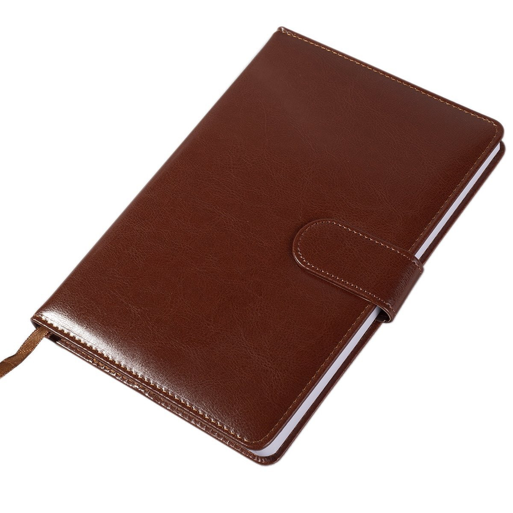 Ежедневник недатированный, А5, Yalong, 7БЦ, иск. кожа, ляссе, клапан на магните, клетка, 110л., коричневый