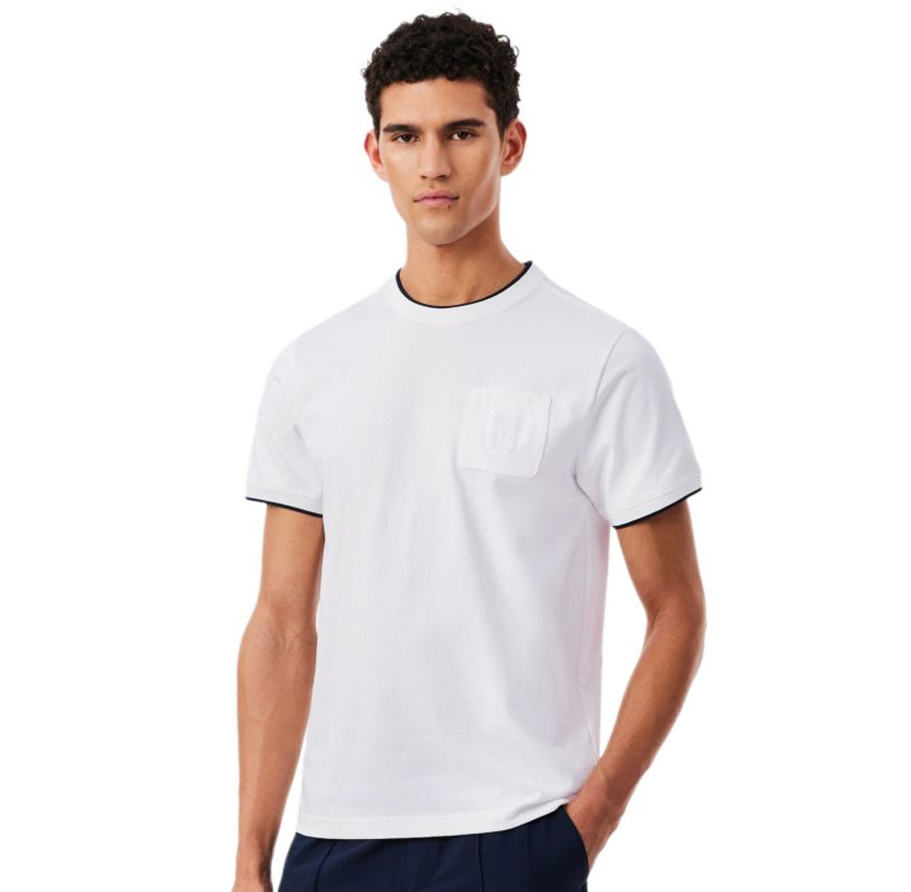 Теннисная футболка Lacoste Ultra Dry Heritage Badge - navy blue