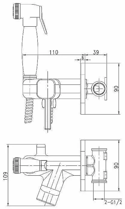 Смеситель с гигиеническим душем Lemark Solo LM7165BL встраиваемый черный