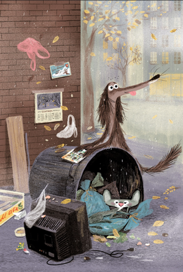 Пес Веник идет в школу