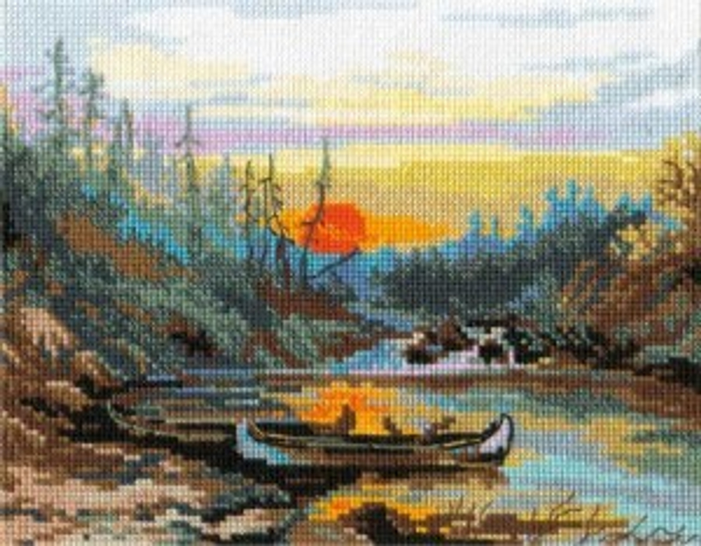 У таежной речки¶Размер: 16х21 см¶Кол-во цветов: 20