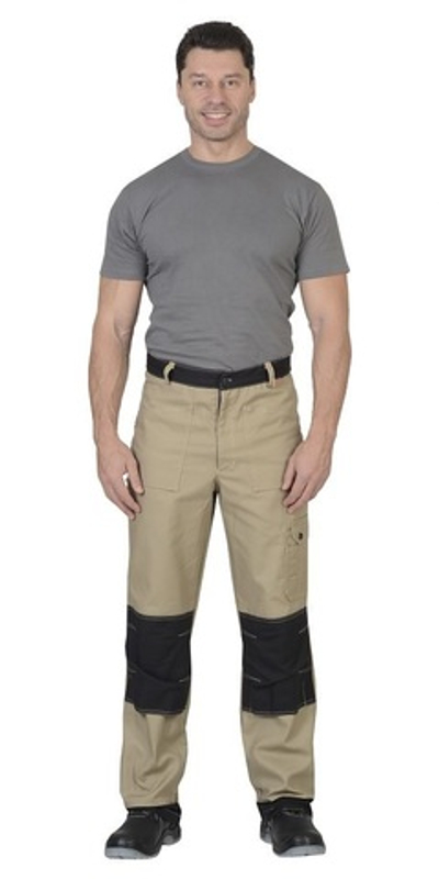 Брюки Бежевый с черным