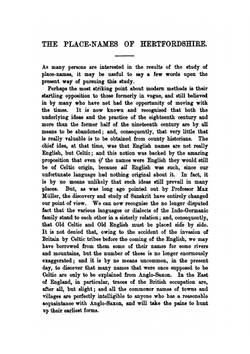 The Place-Names of Hertfordshire | W.W. Skeat