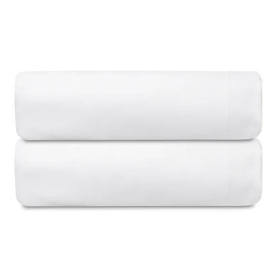 Простыня на резинке из плотного сатина белого цвета из коллекции essential, 160х200х30 см