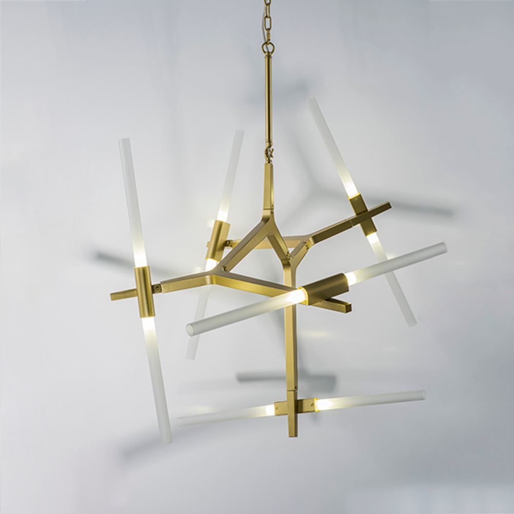 742103 Люстра STRUTTURA 10х6W (led) G9 ЗОЛОТО МАТОВЫЙ