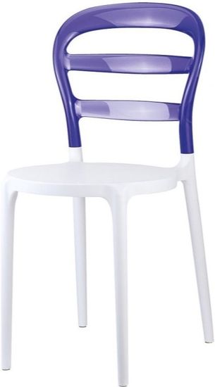 Стул пластиковый Miss Bibi белый, фиолетовый