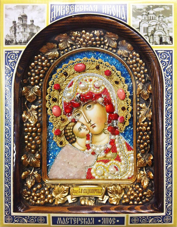 Икона Пресвятая Богородица Владимирская бисер