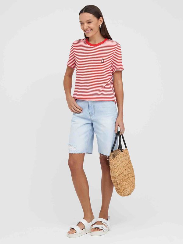 Футболка В Полоску красно-белая - фото 3