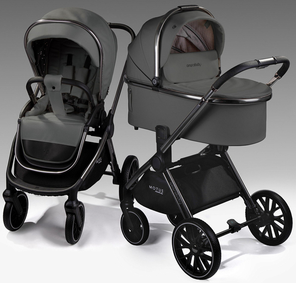 Детская коляска AmaroBaby Motus Premium Ecco 3 в 1 серый