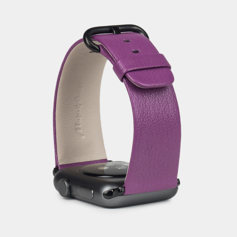 Ремешок для Apple Watch 44/45/46 mm кожи козы, фиалкового цвета