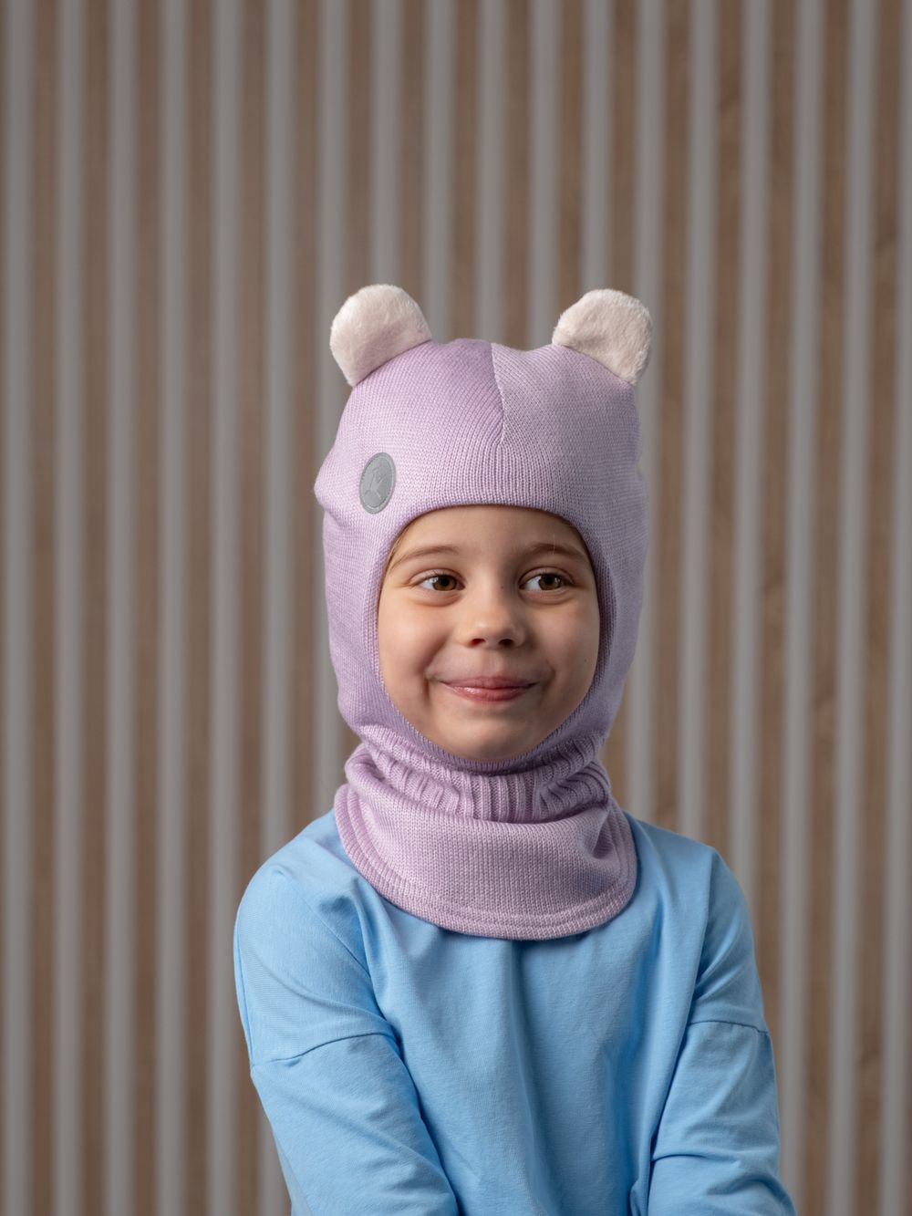 Шлем зимний вязаный (Черничное мороженое) МИО
