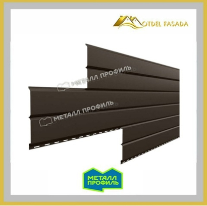 Сайдинг металлический L -Брус VikingMP E- RR32 Коричневый темный 0.5мм