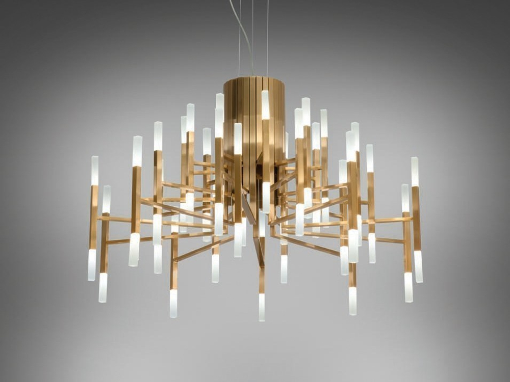 Pendant design lamp  THE LIGHT by Alma 36 lampshades (Nickel)